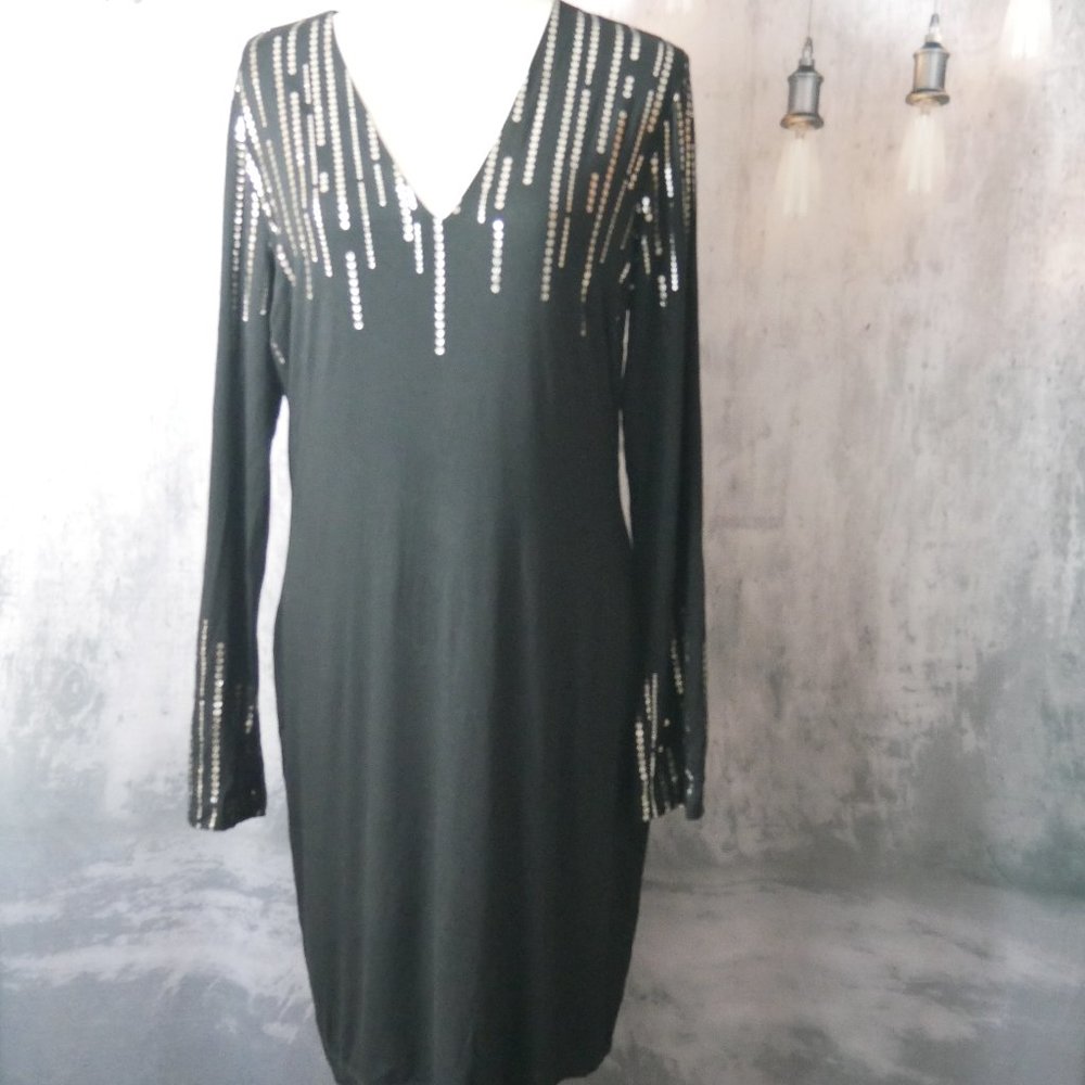 Karen Kane Black Dress Long Sleeve Size XL